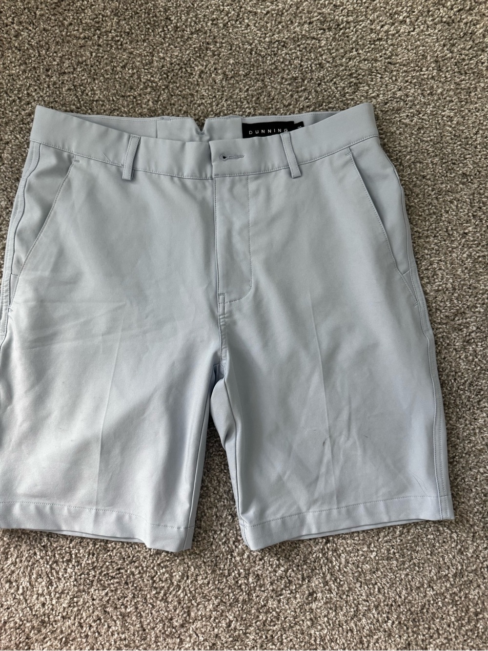 Dunning Men's Light Blue Flat Front Golf Shorts